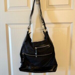 Cole Haan Nylon black bag with patten leather trim
